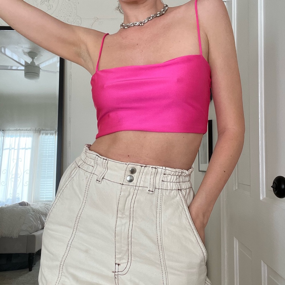Hot pink shein crop top